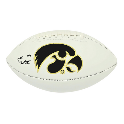 Sam LaPorta Autographed Iowa Hawkeyes Logo Football Beckett Witnessed