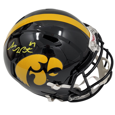 Sam LaPorta Autographed Iowa Riddell Replica Helmet Beckett Witnessed