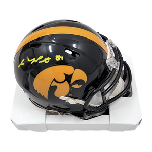 Sam LaPorta Autographed Iowa Riddell Mini Helmet Beckett Witnessed