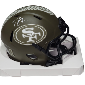 Brandon Aiyuk Autographed San Francisco 49ers 2022 STS Speed Mini Helmet Beckett Witnessed