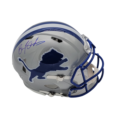 Barry Sanders Autographed Detroit Lions T/B Authentic Helmet Beckett Authenticated