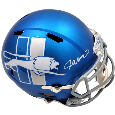 Jameson Williams Autographed Detroit Lions 2023 ALT Speed Replica Helmet Beckett Witnessed