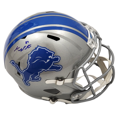 Sam LaPorta Autographed Detroit Lions Riddell Speed Replica Helmet Beckett Witnessed
