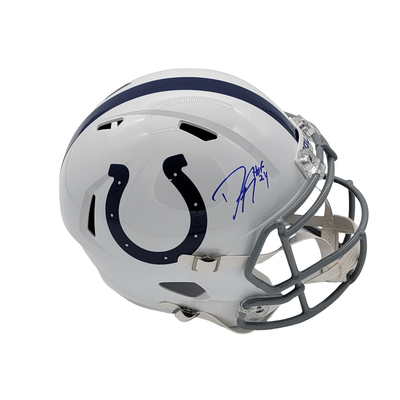 Dwight Freeney Autographed Indianapolis Colts T/B Replica Helmet W/ HOF 24 Beckett Witnessed