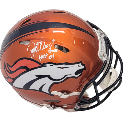 John Elway Autographed Denver Broncos Flash Authentic Helmet W/ HOF 04 Beckett Witnessed