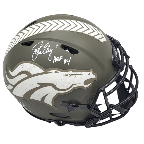 John Elway Autographed Denver Broncos Salute To Service Authentic Helm