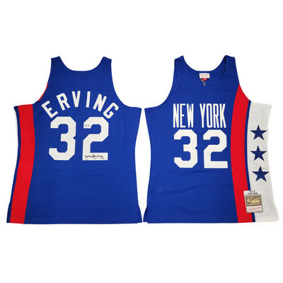 Julius Dr. J Erving Autographed ABA New York Nets 1973-74 Mitchell & Ness Swingman Jersey Beckett Witnessed