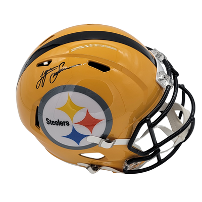 Lynn Swann Autographed Pittsburgh Steelers Gold Replica Helmet Beckett Witnessed