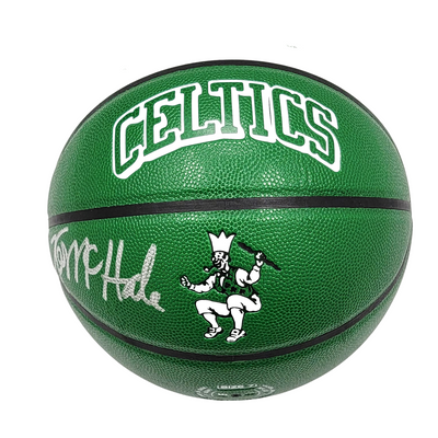 Kevin McHale Autographed Boston Celtics 75th Anniversary City Edition Wilson NBA Basketball W/ Red Auerbach Smoke Beckett Witnessed