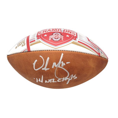 Urban Meyer Autographed Ohio State 2014 National Champions Football Beckett Witnessed