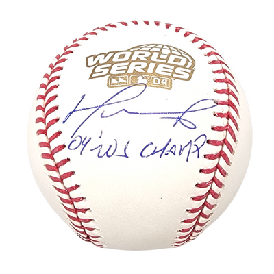 David Ortiz Autographed Boston Red Sox 2004 World Series Baseball W/ '04 WS Champ Becket Witnessed