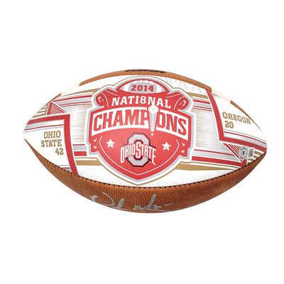 Urban Meyer Autographed Ohio State 2014 National Champions Football Beckett Witnessed