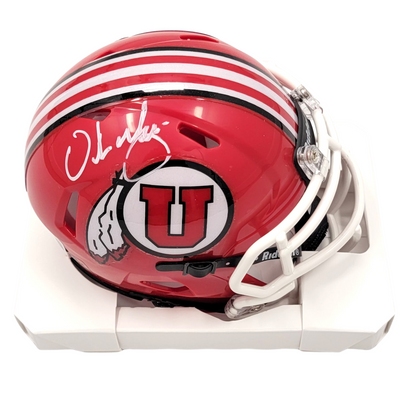 Urban Meyer Autographed Utah Utes Red Mini Helmet Beckett Witnessed