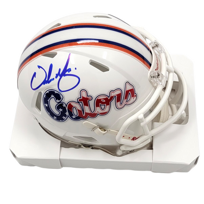 Urban Meyer Autographed Florida Gators Stars & Stripes Mini Helmet Beckett Witnessed