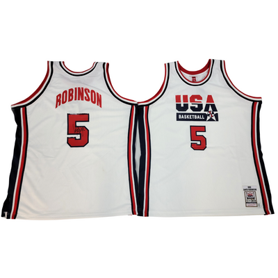 David Robinson Autographed Spurs 1992 USA Dream Team White Mitchell & Ness Authentic Jersey Beckett Witnessed