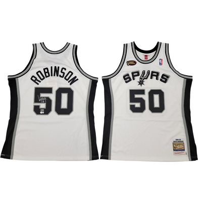 David Robinson Autographed San Antonio Spurs White 1998-99 Mitchell & Ness Authentic Jersey Beckett Witnessed
