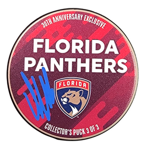 Aleksander Barkov Autographed Florida Panthers Hockey Puck Beckett Witnessed