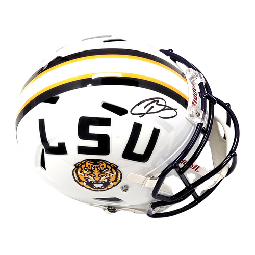 famous football helmet Odell Beckham Jr. Autographed White LSU Tigers Replica Helmet Beckett Witnessed