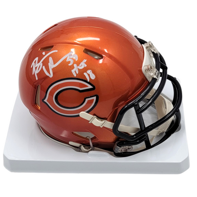 Brian Urlacher Autographed Chicago Bears Riddell Speed Flash Mini Helmet W/ HOF 18 Beckett Witnessed
