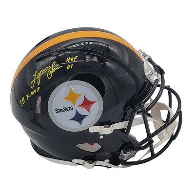 Lynn Swann Autographed Pittsburgh Steelers Authentic Helmet W/ HOF 01 SB X MVP Beckett Witnessed