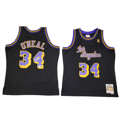 Shaquille O'Neal Autographed Los Angeles Lakers 1996-97 Black Mitchell & Ness Jersey Beckett Witnessed