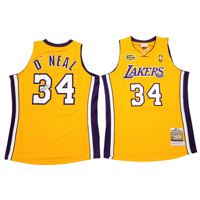 Shaquille O'Neal Autographed Los Angeles Lakers 2000-01 Gold Mitchell & Ness Authentic Jersey PSA/DNA ITP