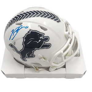 Penei Sewell Autographed Detroit Lions 2024 STS Mini Helmet Beckett Witnessed