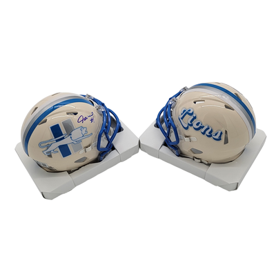 Jameson Williams Autographed Detroit Lions Retro Mini Helmet Beckett Witnessed