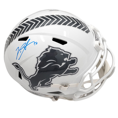 Penei Sewell Autographed Detroit Lions 2024 STS Riddell Replica Helmet Beckett Witnessed