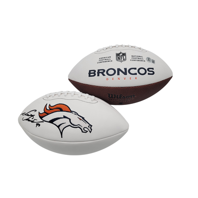 Neil Smith Autographed Denver Broncos Logo White Panel Football Beckett Witnessed