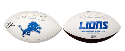 Penei Sewell Autographed Detroit Lions Logo Football Beckett Witnessed