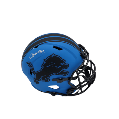 Jameson Williams Autographed Detroit Lions Rave Replica Helmet Beckett Witnessed