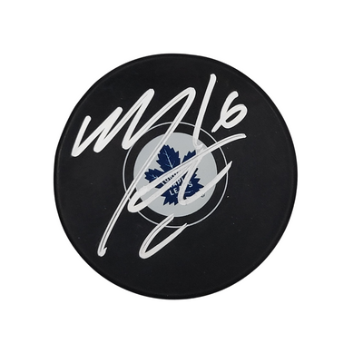 Mitch Marner Autographed Toronto Maple Leafs Logo Hockey Puck Beckett Authenticated