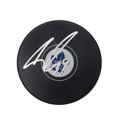 Auston Matthews Autographed Toronto Maple Leafs Logo Hockey Puck Beckett