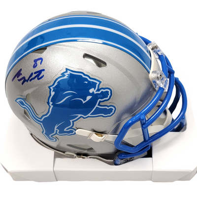 Sam LaPorta Autographed Detroit Lions 2024 Riddell Mini Helmet Beckett Witnessed