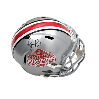 Ryan Day Autographed Ohio State 2024 National Champions Replica Helmet Beckett Witnessed