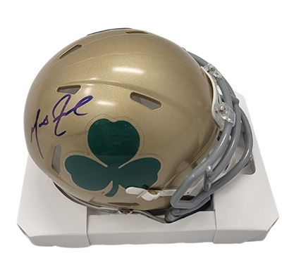 Marcus Freeman Autographed Notre Dame Shamrock Mini Helmet Beckett Witnessed