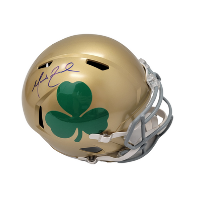 Marcus Freeman Autographed Notre Dame Shamrock Replica Helmet Beckett Witnessed