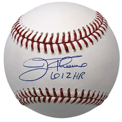 Jim Thome Autographed Cleveland Indians White Sox Twins Phillies MLB Baseball W/612 HR Beckett Witnessed