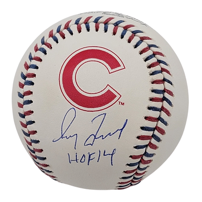 Greg Maddux Autographed Chicago Cubs Logo OML Baseball W/HOF 14 Beckett Witnessed