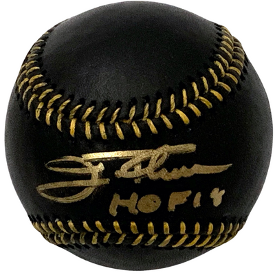Jim Thome Autographed Cleveland Indians White Sox Twins Phillies MLB Black Leather Baseball W/HOF 18 Beckett Witnessed