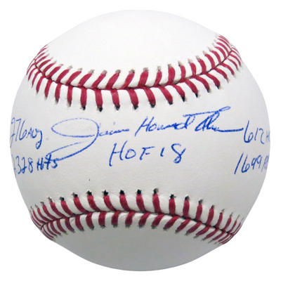 James (Jim) Howard Thome Autographed Cleveland Indians White Sox Twins Phillies Full Name MLB Baseball W/Career Stats Beckett Witnessed