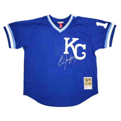 Bo Jackson Autographed Kansas City Royals M&N Authentic Batting Practice Jersey Beckett Witnessed
