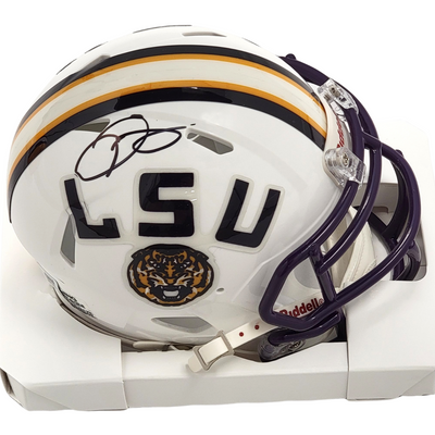 Odell Beckham Jr. Autographed White LSU Tigers Mini Helmet Beckett Witnessed