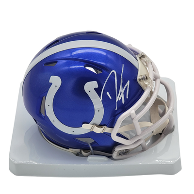 Dwight Freeney Autographed Indianapolis Colts Flash Mini Helmet Beckett Witnessed