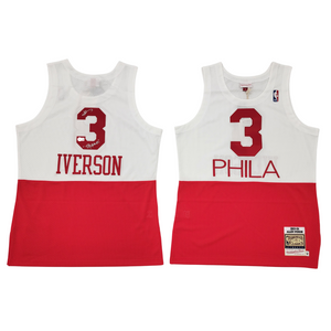 Allen Iverson Autographed Philadelphia 76ers Red/White 2003-04 Mitchell & Ness Authentic Jersey W/ The Answer Beckett Witnessed