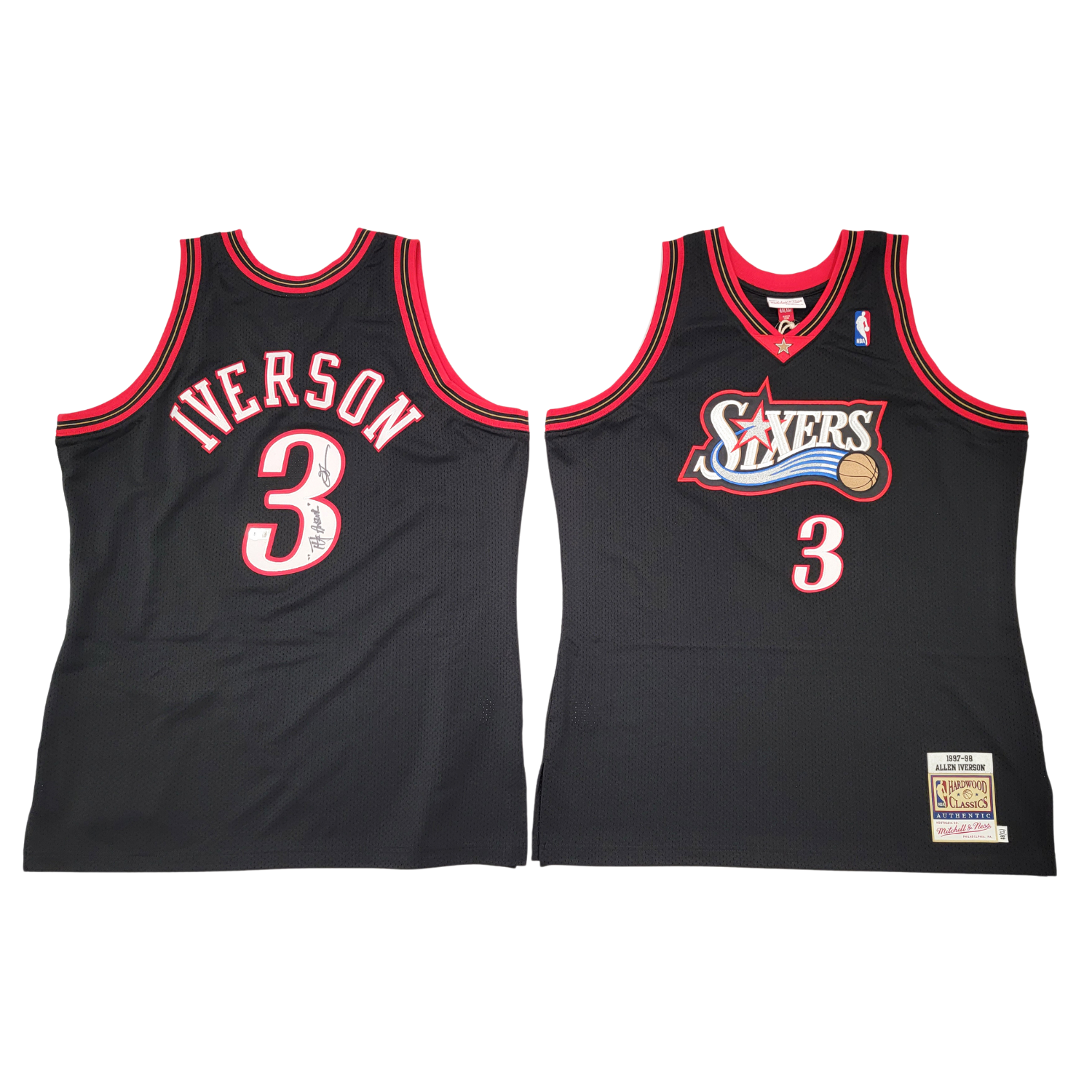 Allen Iverson Autographed Philadelphia 76ers Black 1997-98