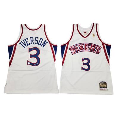 Allen Iverson Autographed Philadelphia 76ers White 1996-97 Mitchell & Ness Authentic Jersey W/ The Answer Beckett Witnessed