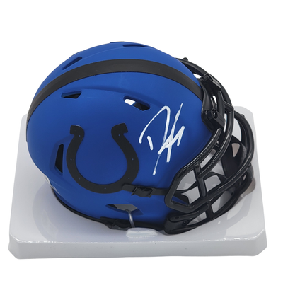 Dwight Freeney Autographed Indianapolis Colts Rave Mini Helmet Beckett Witnessed