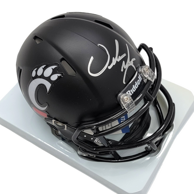 Urban Meyer Autographed University of Cincinnati Riddell Flat Matte Black Mini Helmet Beckett Authenticated